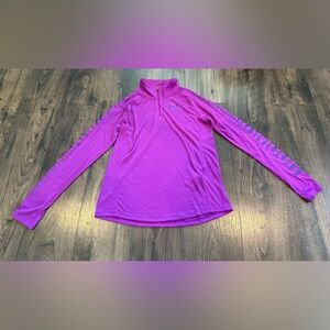 GUC Girl's Under Armour  1/4 Zip Thin Purple Loose Pullover Size YXL Extra Large